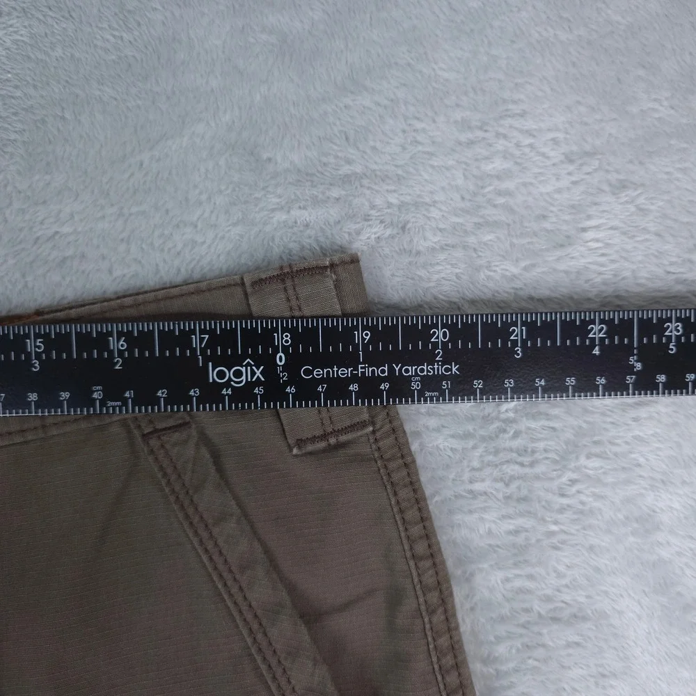 Eddie Bauer Cargo Shorts Mens 38x12 Brown Ripstop Cotton Outdoor Utility Fishing